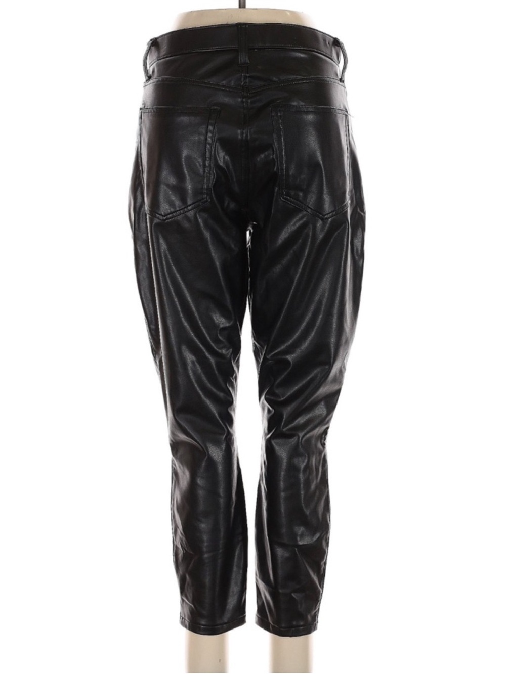 Abercrombie Curve Love Vegan Leather Pants High Rise Skinny Black Short 31 NWT - Picture 3 of 5
